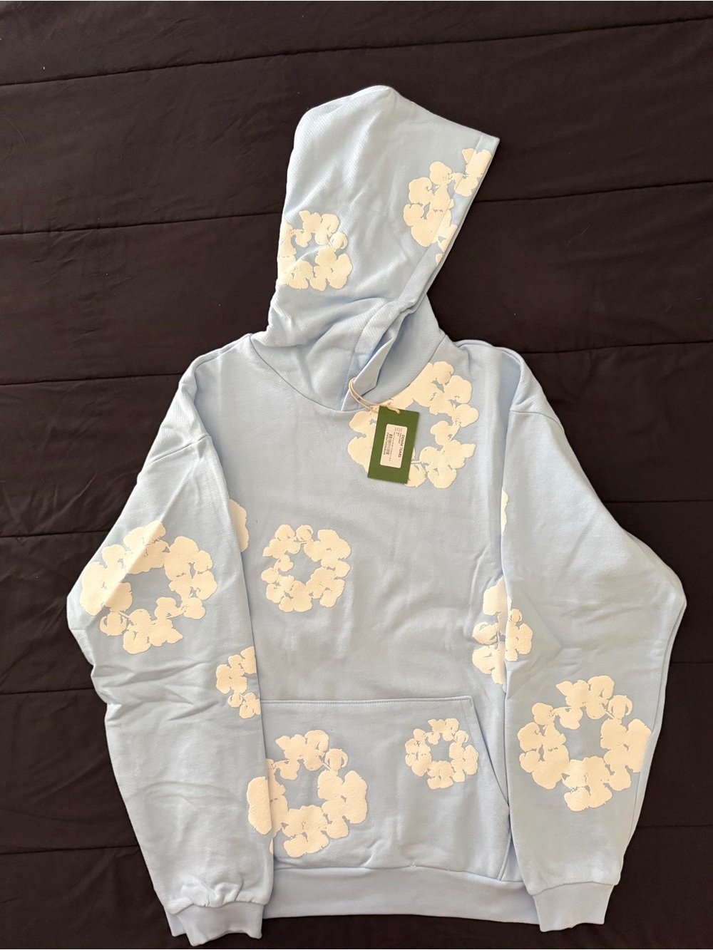 Men's Light Blue Floral Print Turtleneck Sweater